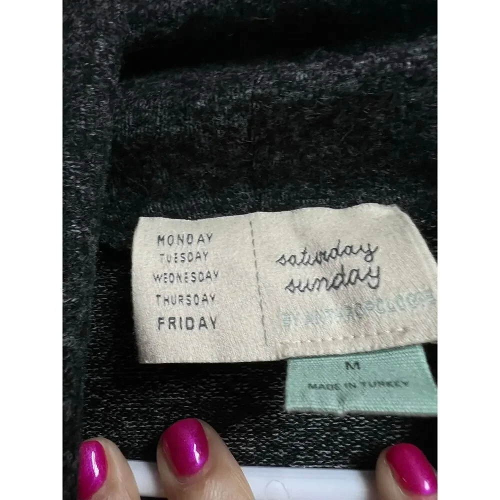 Saturday Sunday Anthropologie Turtleneck Grayish Black Stretchy Medium - Picture 4 of 9
